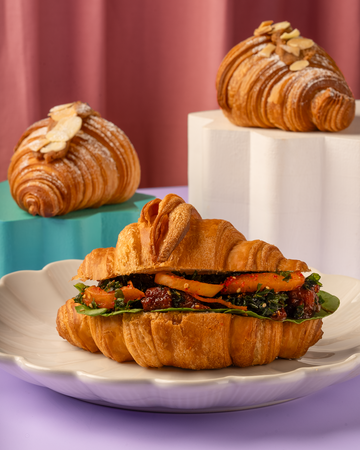 Firecracker Panner with Fired Spinach and Kimchi with Homade Hot Sauce