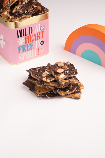 Almond and Caramel Crunch Dark Chocolate Barks