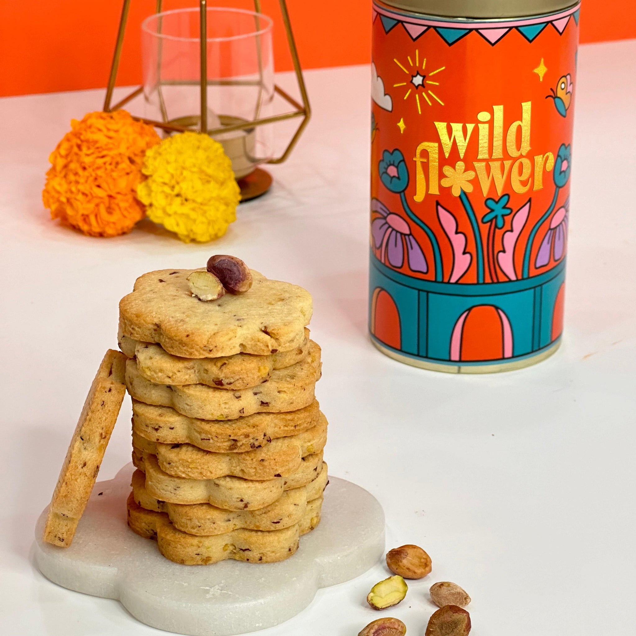 Rose & Pistachio Shortbread (Cookies Tin Of 5)